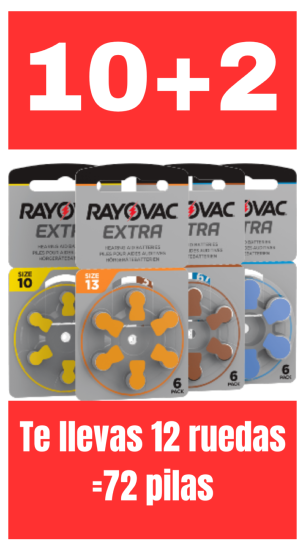 CAJA de 72 PILAS RAYOVAC (12 ruedas) con ENVIO GRATIS Península