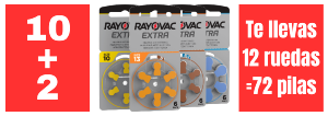 CAJA de 72 PILAS RAYOVAC (12 ruedas)  de AUDIFONO